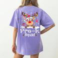 Pre-k Teacher Squad Reindeer Teacher Christmas Women's Comfort Colors T-Shirt Back Print Violet Pre-k Teacher Squad Reindeer Teacher Christmas Women's Comfort Colors T-Shirt Back Print Violet