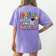 Pre-K Is Out Of This World Space Planets Teacher Women's Comfort Colors T-Shirt Back Print Violet Pre-K Is Out Of This World Space Planets Teacher Women's Comfort Colors T-Shirt Back Print Violet