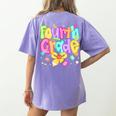 Preppy Fourth Grade Back To School 4th Grade Teacher Girls Women's Comfort Colors T-Shirt Back Print Violet