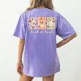 Preppy Goose Teacher Trick Or Teach Halloween Teacher Goose Women's Comfort Colors T-Shirt Back Print Violet