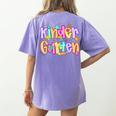 Preppy Kindergarten First Day Of School Teachers Girls Boys Women's Comfort Colors T-Shirt Back Print Violet