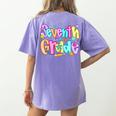 Preppy Seventh Grade Back To School 7th Grade Teachers Girls Women's Comfort Colors T-Shirt Back Print Violet Preppy Seventh Grade Back To School 7th Grade Teachers Girls Women's Comfort Colors T-Shirt Back Print Violet