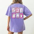 Preppy Spooky Teacher Halloween Ghost Coquette Bow Autumn Women's Comfort Colors T-Shirt Back Print Violet Preppy Spooky Teacher Halloween Ghost Coquette Bow Autumn Women's Comfort Colors T-Shirt Back Print Violet