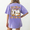 Preschool Boo Crew Halloween Teacher Ghost Costume Matching Women's Comfort Colors T-Shirt Back Print Violet