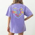Preschool Teacher Pre-K Heart First Day Of Preschool Kids Women's Comfort Colors T-Shirt Back Print Violet Preschool Teacher Pre-K Heart First Day Of Preschool Kids Women's Comfort Colors T-Shirt Back Print Violet