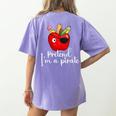 Pretend I'm A Pirate Teacher Apple Talk Like A Pirate Day Men Women Kids Women's Comfort Colors T-Shirt Back Print Violet Pretend I'm A Pirate Teacher Apple Talk Like A Pirate Day Men Women Kids Women's Comfort Colors T-Shirt Back Print Violet