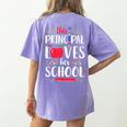 This Principal Loves Her School Teacher Appreciation Women's Comfort Colors T-Shirt Back Print Violet