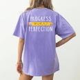 Progress Over Perfection Motivational Teacher Tee Women's Comfort Colors T-Shirt Back Print Violet