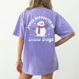Proud Supporter Of Snow Days Teacher Women's Comfort Colors T-Shirt Back Print Violet