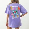 Proud To Teach Multilingual Learner ESL English Teacher Women's Comfort Colors T-Shirt Back Print Violet
