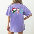 PTO Santa Hat Reindeer Parent Teacher Organization Christmas Women's Comfort Colors T-Shirt Back Print Violet PTO Santa Hat Reindeer Parent Teacher Organization Christmas Women's Comfort Colors T-Shirt Back Print Violet
