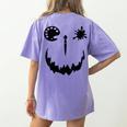 Pumpkin Artist Halloween Art Teacher Women's Comfort Colors T-Shirt Back Print Violet Pumpkin Artist Halloween Art Teacher Women's Comfort Colors T-Shirt Back Print Violet