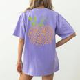 Pumpkin Music Notes Fall Teacher Autumn Halloween Women's Comfort Colors T-Shirt Back Print Violet