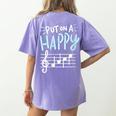 Put On A Happy Face Music Music Teacher Women's Comfort Colors T-Shirt Back Print Violet Put On A Happy Face Music Music Teacher Women's Comfort Colors T-Shirt Back Print Violet