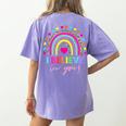 Rainbow I Believe In You Teacher Testing Day Women's Comfort Colors T-Shirt Back Print Violet Rainbow I Believe In You Teacher Testing Day Women's Comfort Colors T-Shirt Back Print Violet