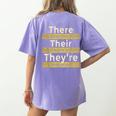 There Their They'Re T Shirt English Grammar Teacher For Men Women Women's Comfort Colors T-Shirt Back Print Violet There Their They'Re T Shirt English Grammar Teacher For Men Women Women's Comfort Colors T-Shirt Back Print Violet