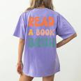Read A Book Bruh English Teacher Reading Literature Women's Comfort Colors T-Shirt Back Print Violet