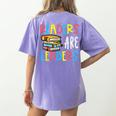 Readers Are Leaders Reading Book Lover Teacher Women Men Kid Women's Comfort Colors T-Shirt Back Print Violet