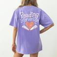 Reading Intervention Teacher Women's Comfort Colors T-Shirt Back Print Violet