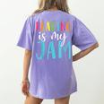 Reading Is My Jam Back To School Teacher Women's Comfort Colors T-Shirt Back Print Violet