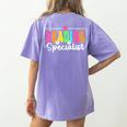 Reading Specialist Back To School Reading Teacher Women's Comfort Colors T-Shirt Back Print Violet Reading Specialist Back To School Reading Teacher Women's Comfort Colors T-Shirt Back Print Violet