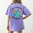 Reduce Reuse Recycle Respect Earth Day Teacher Girl Women Women's Comfort Colors T-Shirt Back Print Violet Reduce Reuse Recycle Respect Earth Day Teacher Girl Women Women's Comfort Colors T-Shirt Back Print Violet