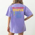 Relationship Status Single Married Hot Teacher Women's Comfort Colors T-Shirt Back Print Violet