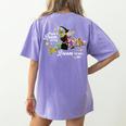 There's Room On My Broom For You Too Teacher Halloween Women's Comfort Colors T-Shirt Back Print Violet There's Room On My Broom For You Too Teacher Halloween Women's Comfort Colors T-Shirt Back Print Violet
