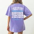 Resource Teacher Tshirt Men Women Women's Comfort Colors T-Shirt Back Print Violet