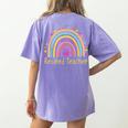 Retired Teacher Rainbow Women's Comfort Colors T-Shirt Back Print Violet
