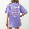 Retired Teachers Make The Best Nanas Cute G Ma Nana Grandma Women's Comfort Colors T-Shirt Back Print Violet
