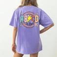 Retro ABCD Transitional Kindergarten Teacher Tour TK Teacher Women's Comfort Colors T-Shirt Back Print Violet