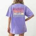 Retro Diversity Equity Inclusion Belonging DEIB Teacher Women's Comfort Colors T-Shirt Back Print Violet