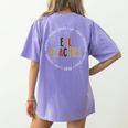 Retro ESL Teacher Teach Multilingual Learners Team Women's Comfort Colors T-Shirt Back Print Violet Retro ESL Teacher Teach Multilingual Learners Team Women's Comfort Colors T-Shirt Back Print Violet