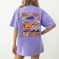 Retro Fall In Love With Learning Autumn Pumpkin Teacher Kids Women's Comfort Colors T-Shirt Back Print Violet Retro Fall In Love With Learning Autumn Pumpkin Teacher Kids Women's Comfort Colors T-Shirt Back Print Violet