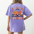 Retro Fall In Love With Learning Autumn Pumpkin Teacher Women's Comfort Colors T-Shirt Back Print Violet Retro Fall In Love With Learning Autumn Pumpkin Teacher Women's Comfort Colors T-Shirt Back Print Violet