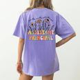 Retro Floral Assistant Principal Shirt For Teachers Day Women's Comfort Colors T-Shirt Back Print Violet Retro Floral Assistant Principal Shirt For Teachers Day Women's Comfort Colors T-Shirt Back Print Violet
