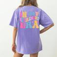 Retro Groovy Retirement Era Retired Teacher Women's Comfort Colors T-Shirt Back Print Violet Retro Groovy Retirement Era Retired Teacher Women's Comfort Colors T-Shirt Back Print Violet