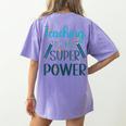 Retro Groovy Teaching Is My Super Power Teacher's Present Men Women Women's Comfort Colors T-Shirt Back Print Violet Retro Groovy Teaching Is My Super Power Teacher's Present Men Women Women's Comfort Colors T-Shirt Back Print Violet
