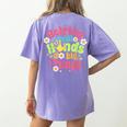 Retro Helping Small Hands Do Big Things Teacher Appreciation For Men Women Women's Comfort Colors T-Shirt Back Print Violet Retro Helping Small Hands Do Big Things Teacher Appreciation For Men Women Women's Comfort Colors T-Shirt Back Print Violet