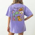 Retro Howdy Pre-K Back To School Western Teacher Women's Comfort Colors T-Shirt Back Print Violet Retro Howdy Pre-K Back To School Western Teacher Women's Comfort Colors T-Shirt Back Print Violet