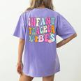 Retro Infant Teacher Vibes Women Daycare Teacher Women's Comfort Colors T-Shirt Back Print Violet