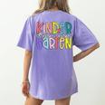Retro Kindergarten Dream Team Back To School Teacher Kids Women's Comfort Colors T-Shirt Back Print Violet