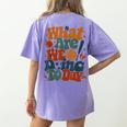 Retro PE Teacher What Are We Doing Today School Coach Women Women's Comfort Colors T-Shirt Back Print Violet Retro PE Teacher What Are We Doing Today School Coach Women Women's Comfort Colors T-Shirt Back Print Violet