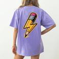 Retro Pencil Pencil Back To School Teacher Student Women's Comfort Colors T-Shirt Back Print Violet Retro Pencil Pencil Back To School Teacher Student Women's Comfort Colors T-Shirt Back Print Violet