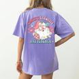 Retro Pink Christmas Santa's Favorite Art Teacher Artist Women's Comfort Colors T-Shirt Back Print Violet