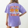 Retro Pumpkin Fall In Love With Learning Autumn Teacher Women's Comfort Colors T-Shirt Back Print Violet Retro Pumpkin Fall In Love With Learning Autumn Teacher Women's Comfort Colors T-Shirt Back Print Violet