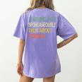 Retro Scientist Warning May Talk About Science Teacher Women's Comfort Colors T-Shirt Back Print Violet