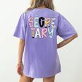 Retro Secretary Back To School Teacher Appreciation Women's Comfort Colors T-Shirt Back Print Violet Retro Secretary Back To School Teacher Appreciation Women's Comfort Colors T-Shirt Back Print Violet