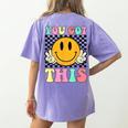 You Got This Retro Smile Motivational Testing Day Teacher Women's Comfort Colors T-Shirt Back Print Violet